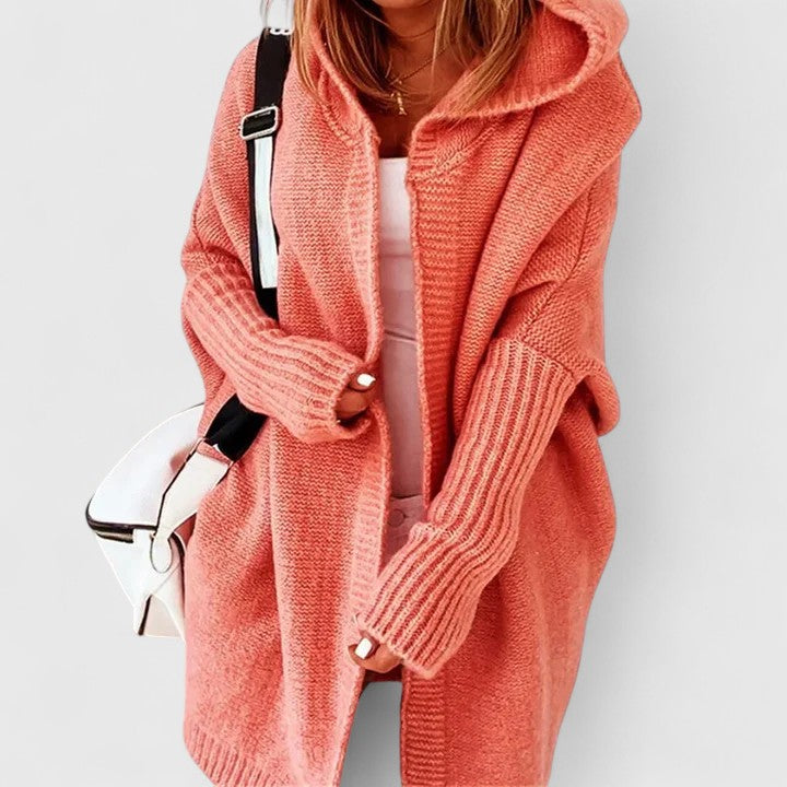 Women Longline Hooded Cardigan