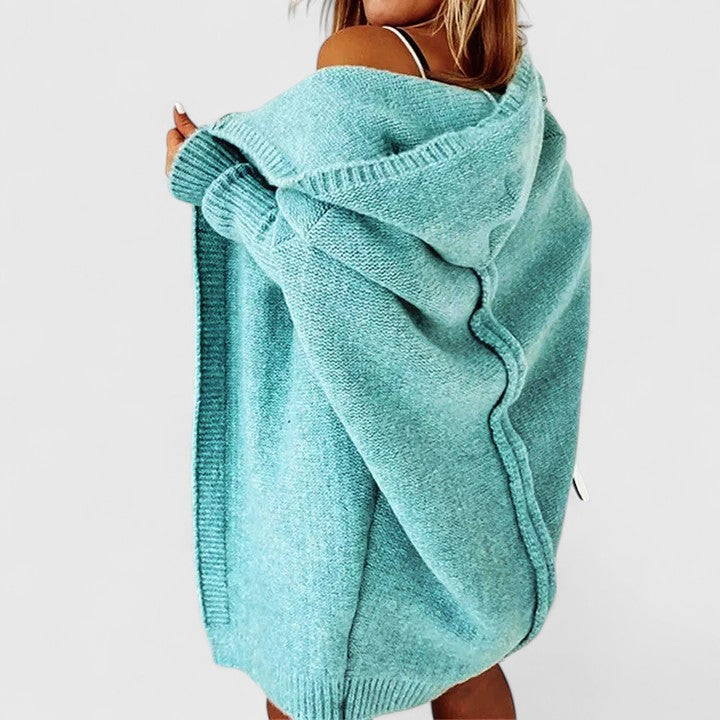 Women Longline Hooded Cardigan