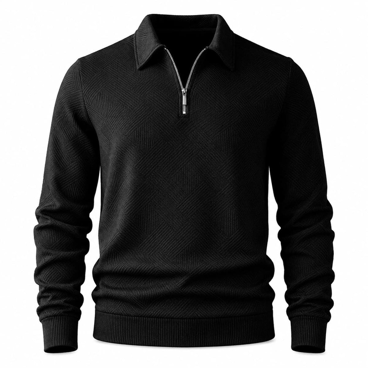 Men Half Zip Polo Sweater