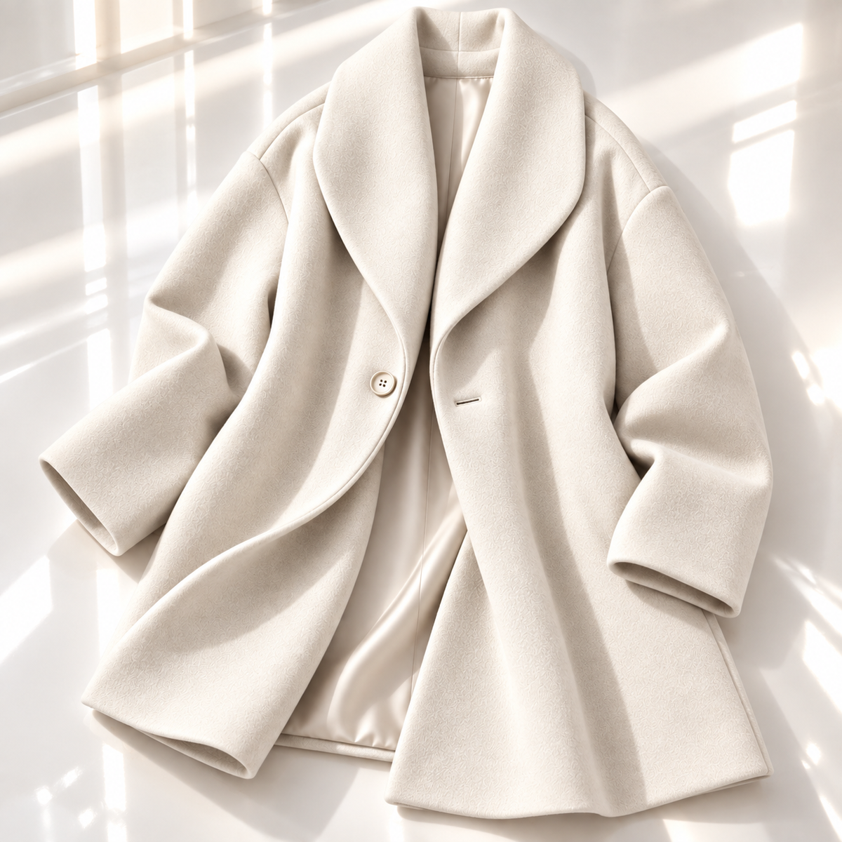 Women Shawl Collar Swing Coat