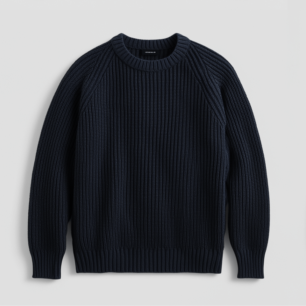 Men Cotton Ribbed Sweater