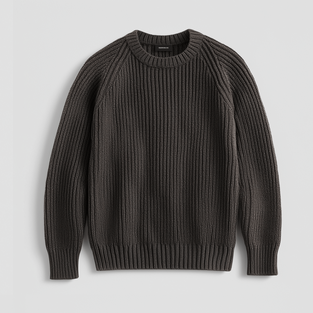 Men Cotton Ribbed Sweater