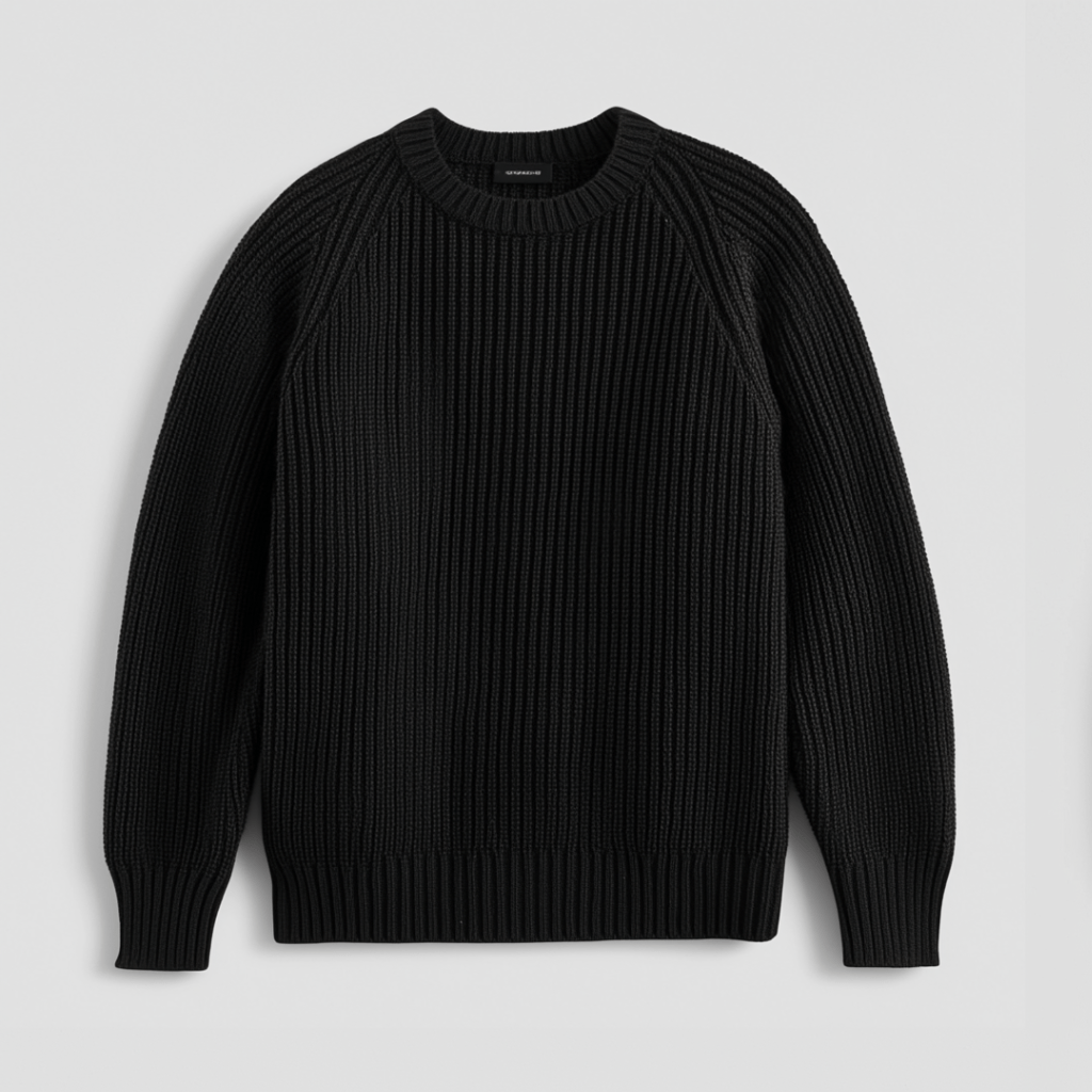 Men Cotton Ribbed Sweater