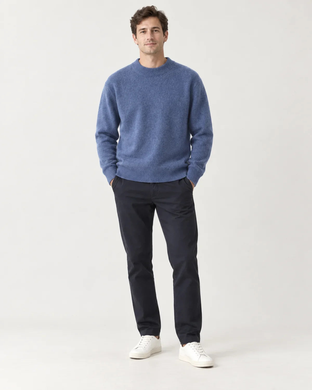 Men Ribbed Crewneck Sweater
