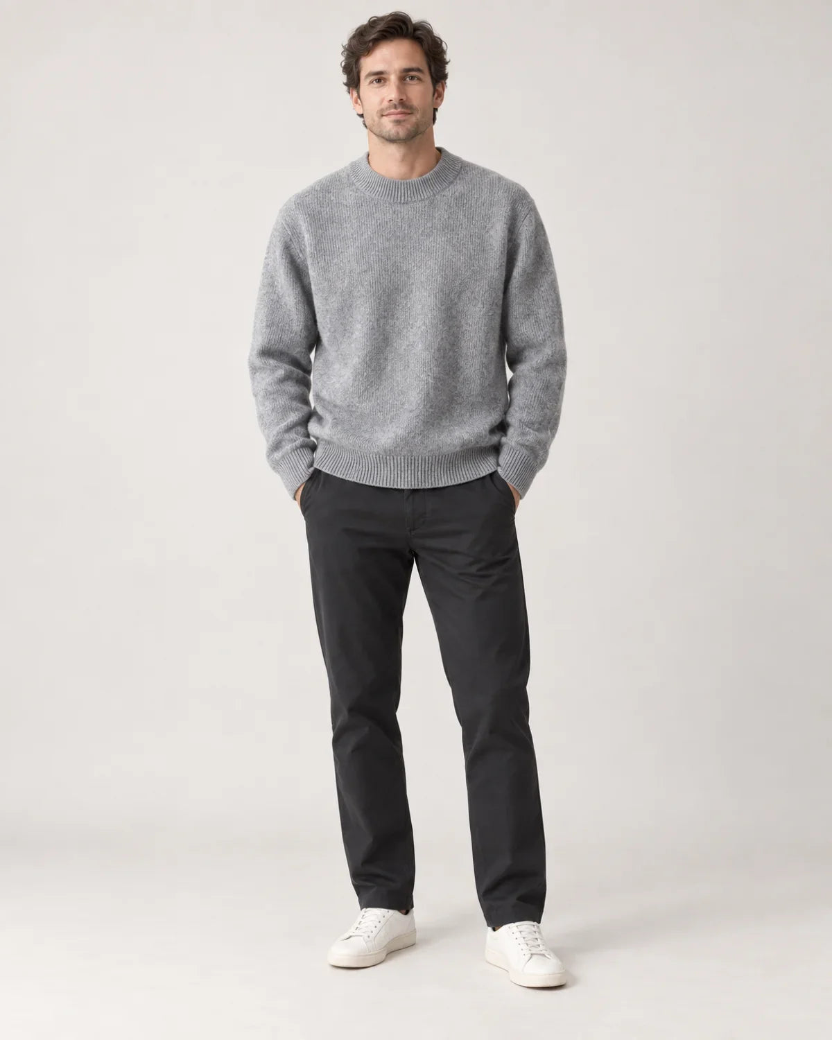 Men Ribbed Crewneck Sweater