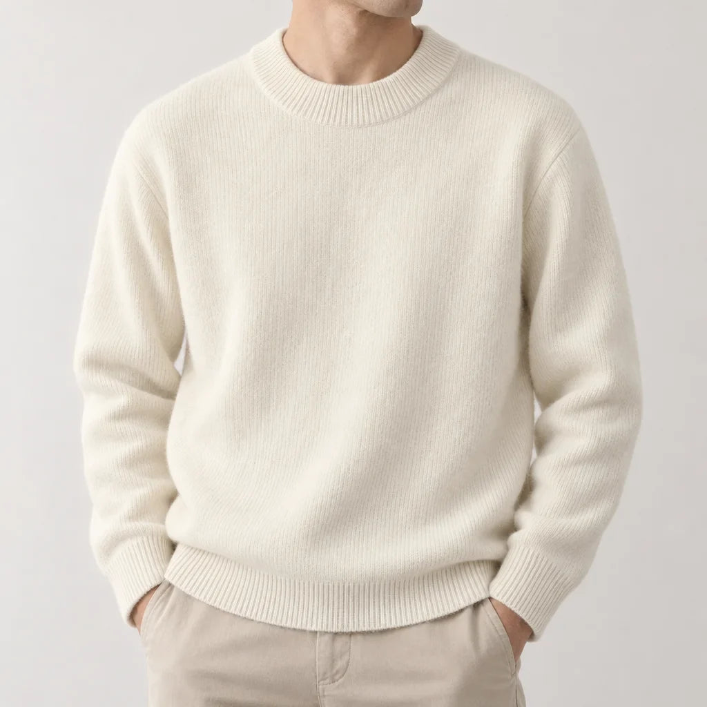 Men Ribbed Crewneck Sweater