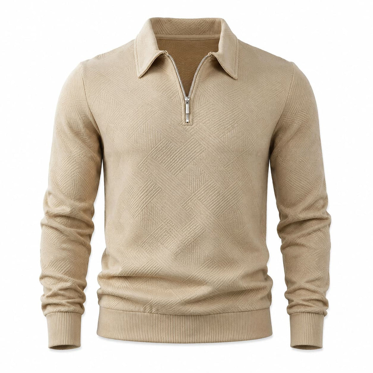 Men Half Zip Polo Sweater