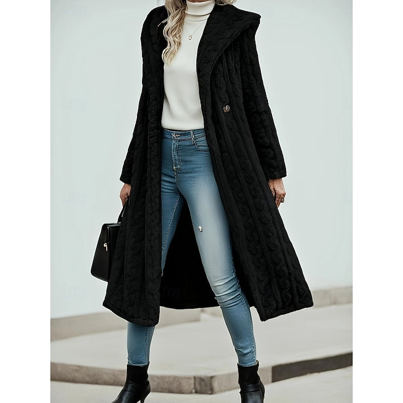 Women Hooded Longline Coat