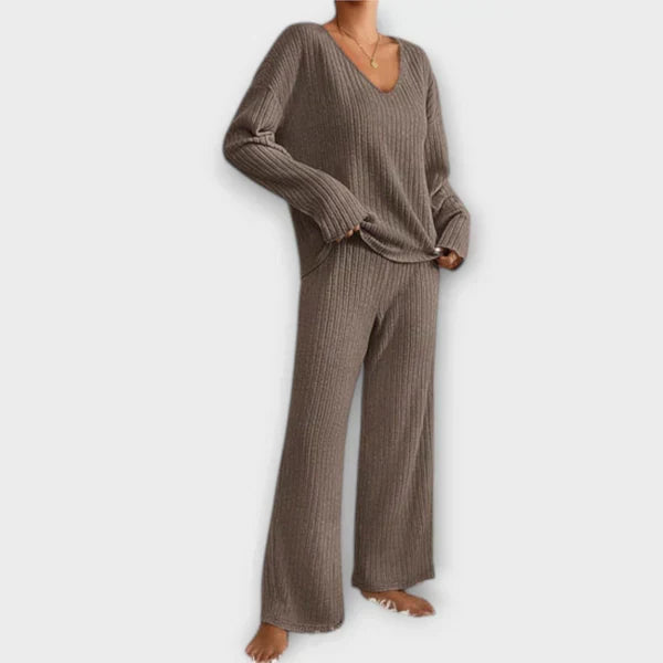 Women 2 Piece Striped Lounge Set
