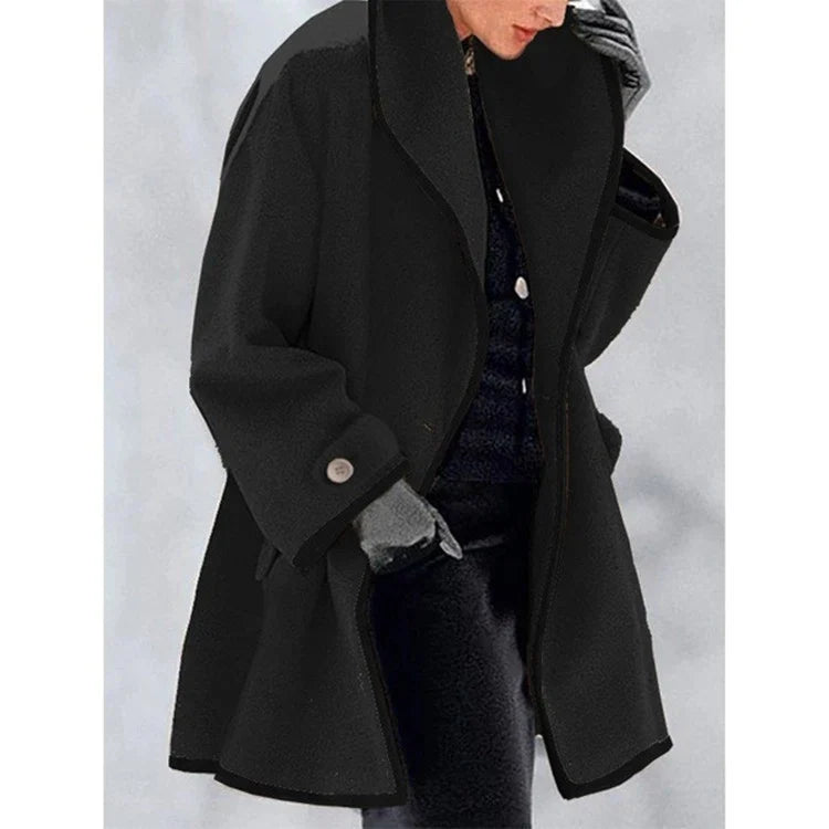 Women Longline Lapel Coat