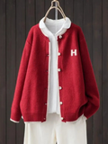 Women Collegiate Ribbed Cardigan