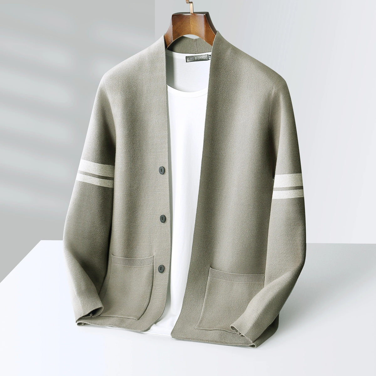 Men Merino Wool Knit Cardigan
