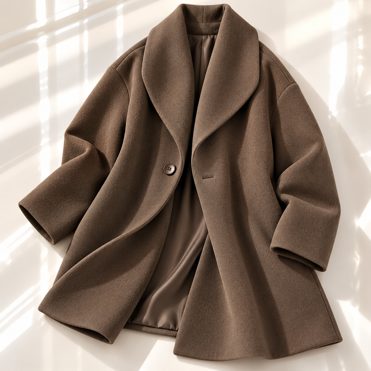 Women Shawl Collar Swing Coat