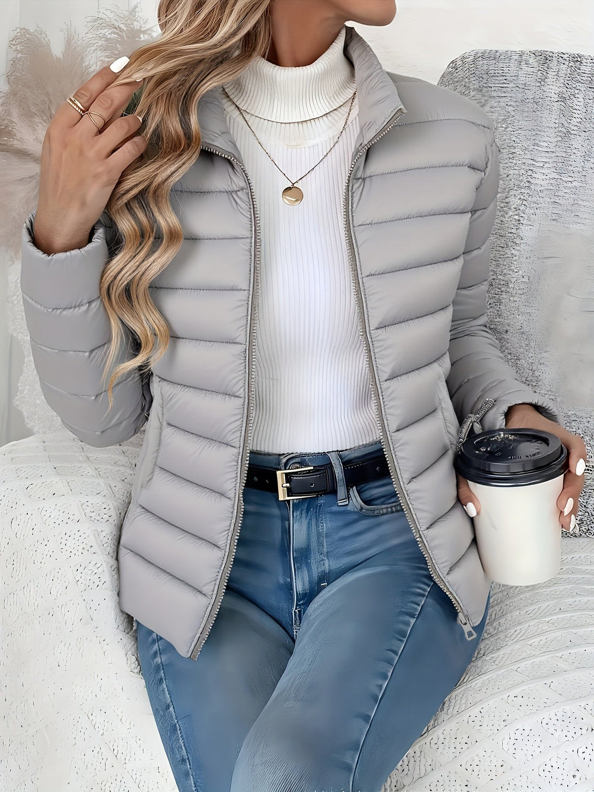Women Cropped Puffer Jacket