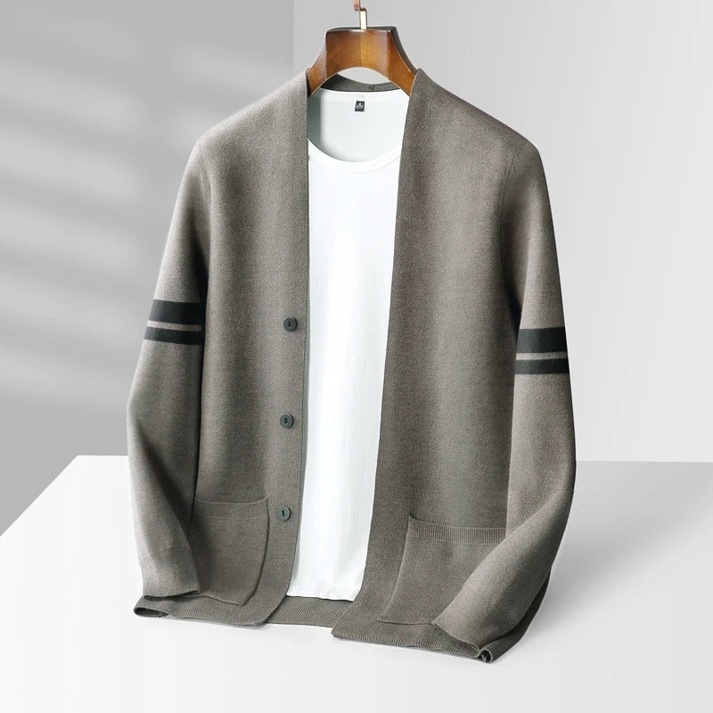 Men Merino Wool Knit Cardigan