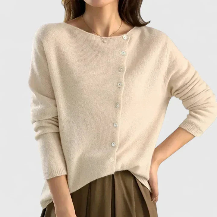 Women Asymmetrical Button Cardigan