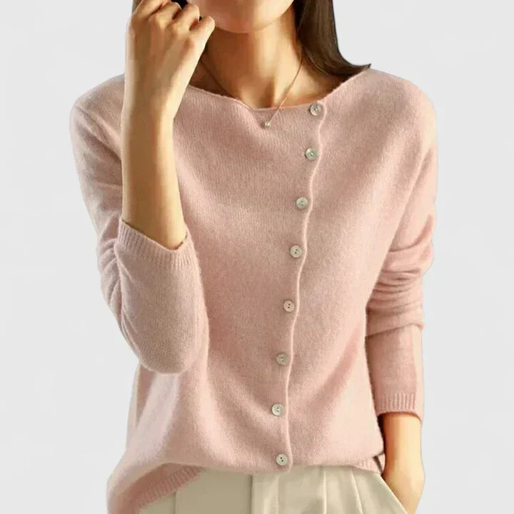 Women Asymmetrical Button Cardigan