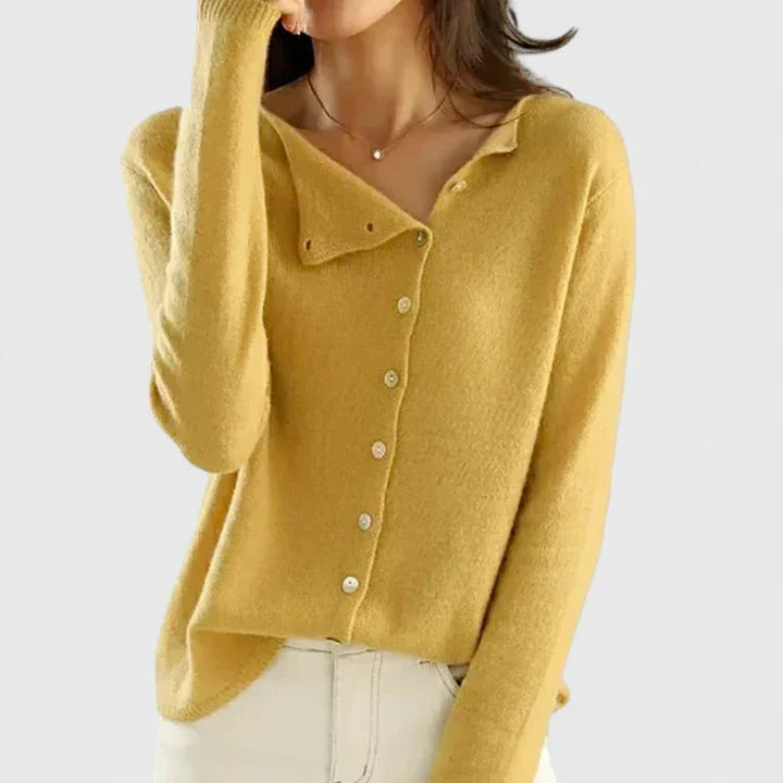 Women Asymmetrical Button Cardigan