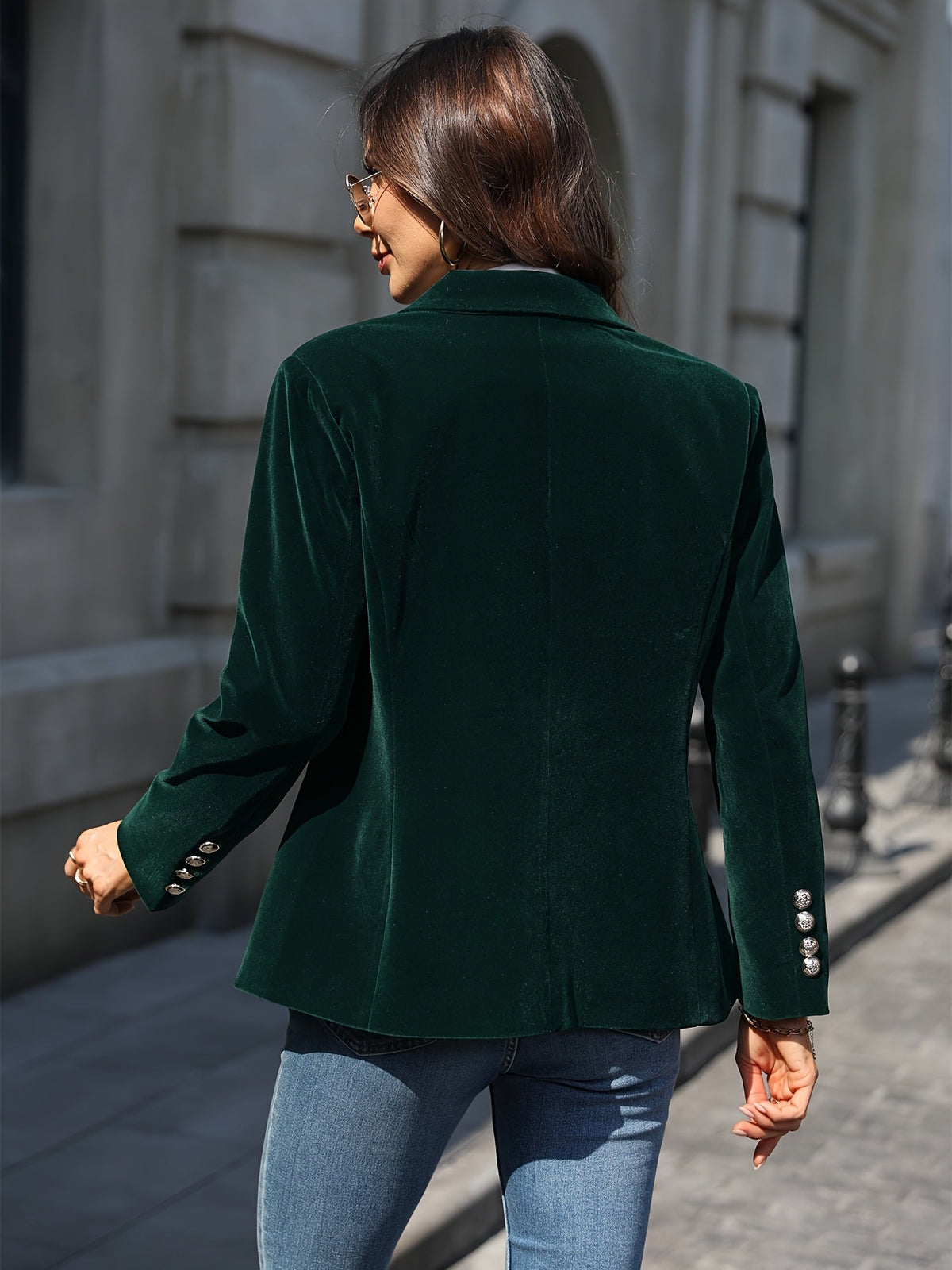 Women Velvet Slim Fit Blazer