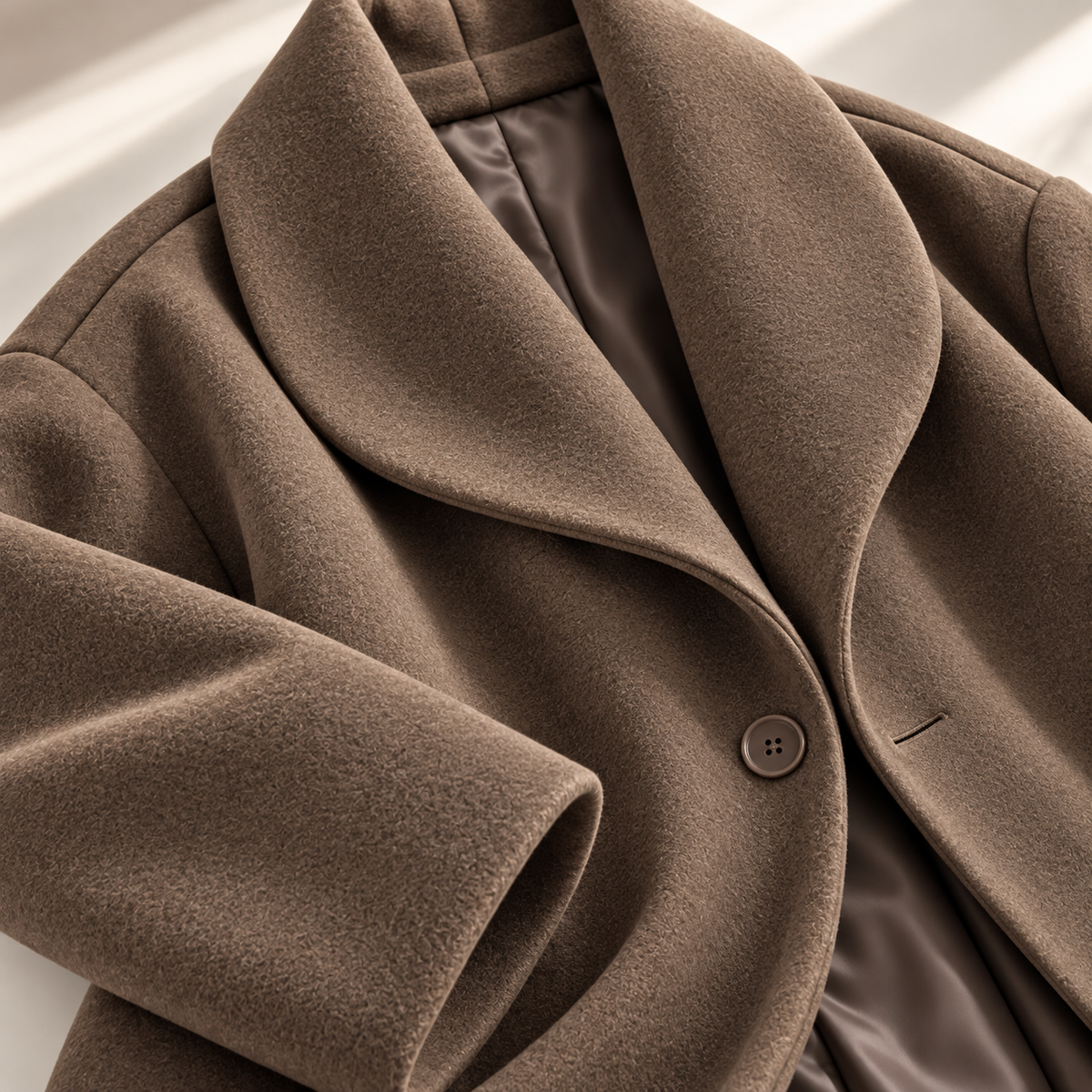 Women Shawl Collar Swing Coat