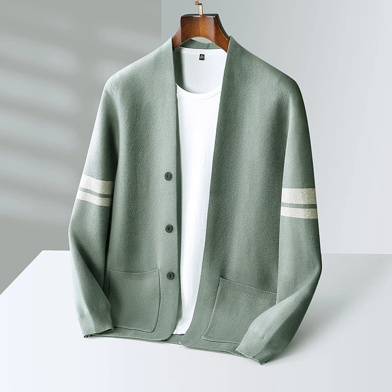 Men Merino Wool Knit Cardigan