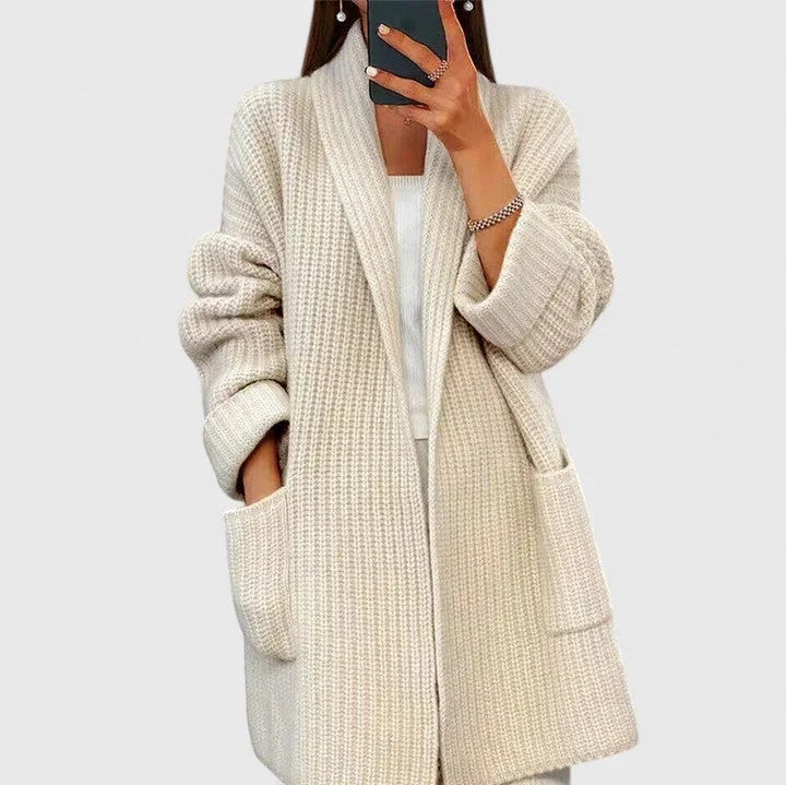 Women Ribbed Open Front Cardigan