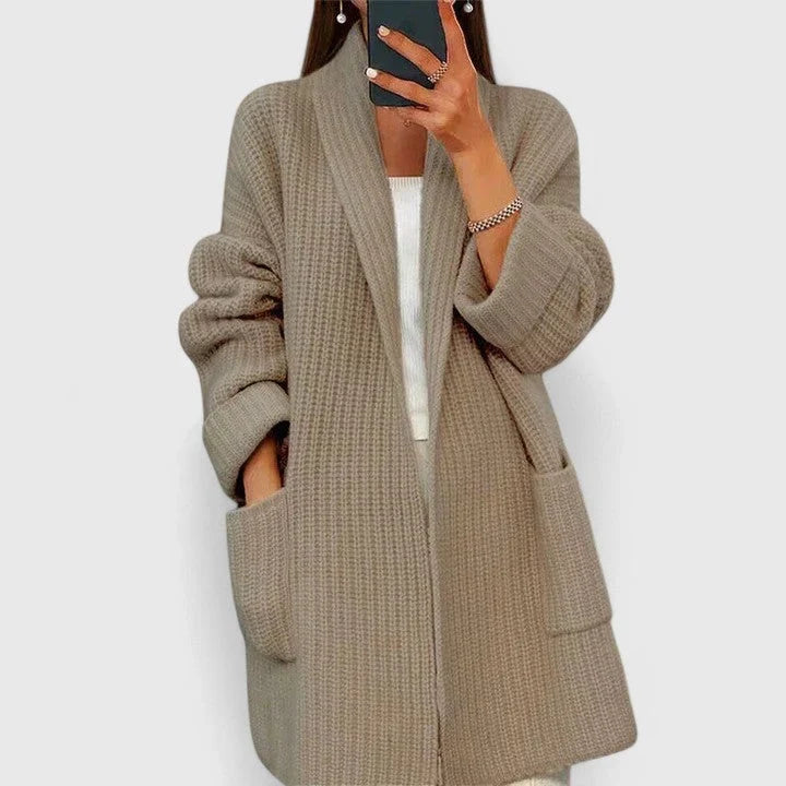 Women Ribbed Open Front Cardigan