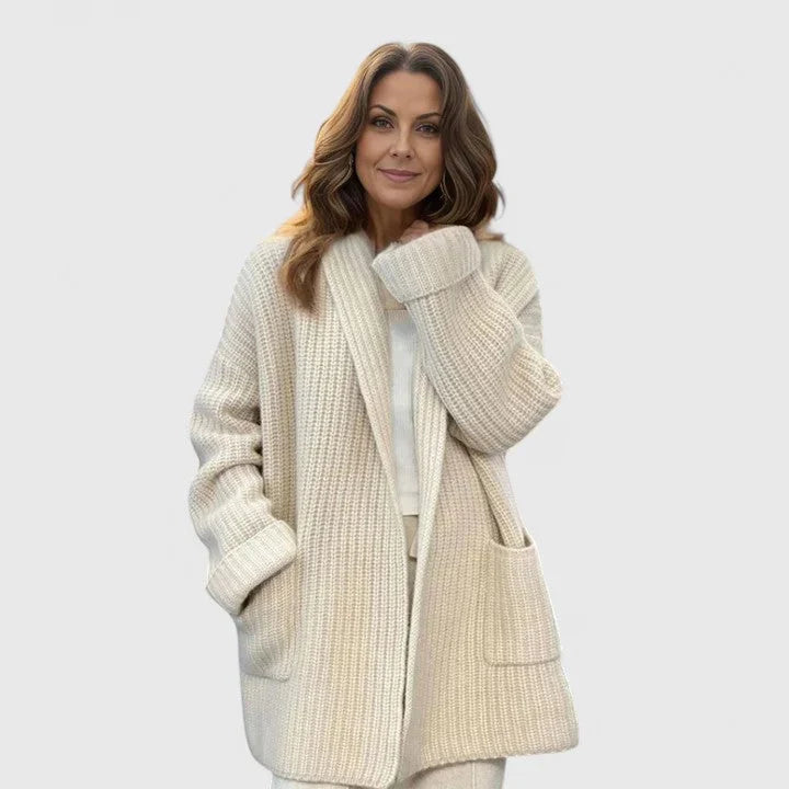 Women Ribbed Open Front Cardigan