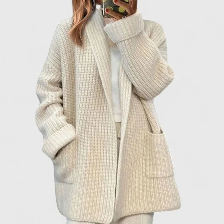 Women Ribbed Open Front Cardigan