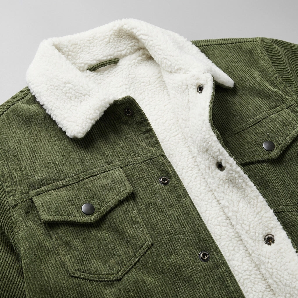 Men Fleece Lined Corduroy Jacket