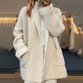 Women Ribbed Shawl Collar Cardigan