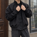 Men Ribbed Stand Collar Jacket