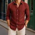 Men Linen Button Up Shirt