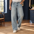 Men High Rise Wide Leg Jeans