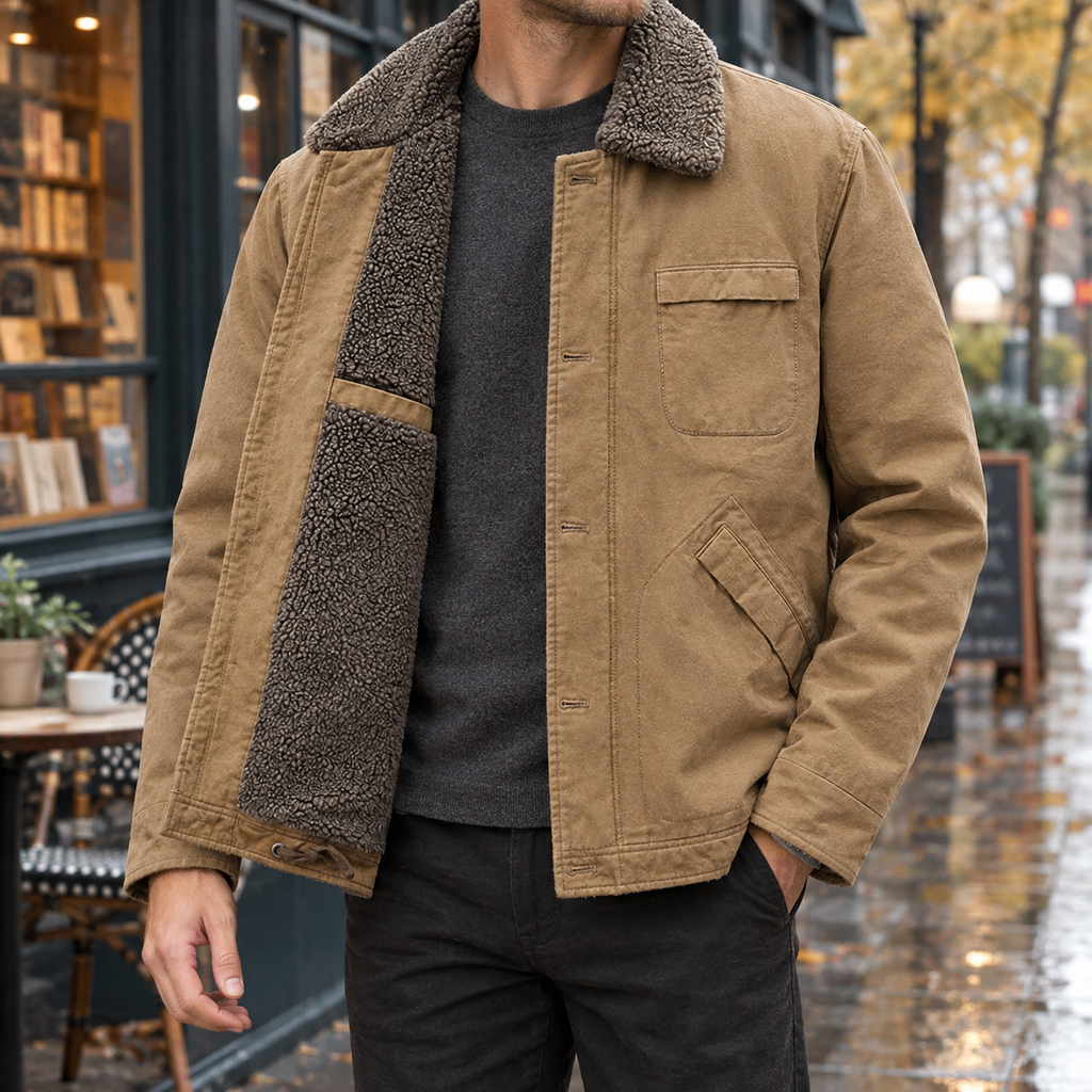 Men Lined Shirt Jacket