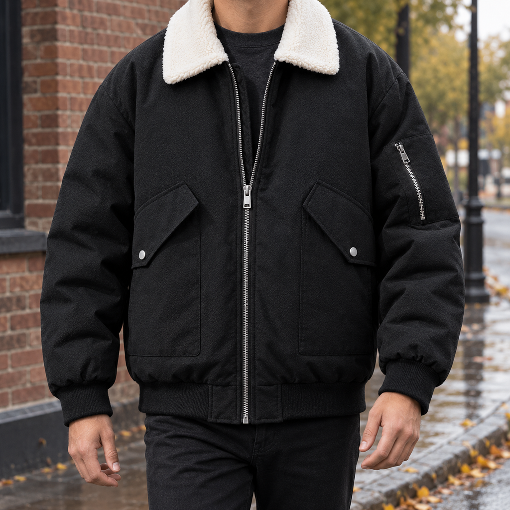 Men Padded Aviator Jacket