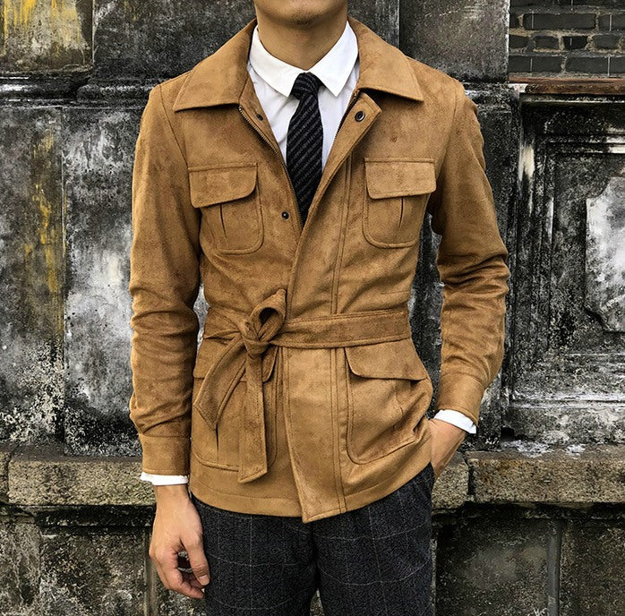 Men Belted Jacket