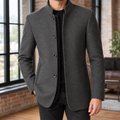 Men Quilted Stand Collar Jacket