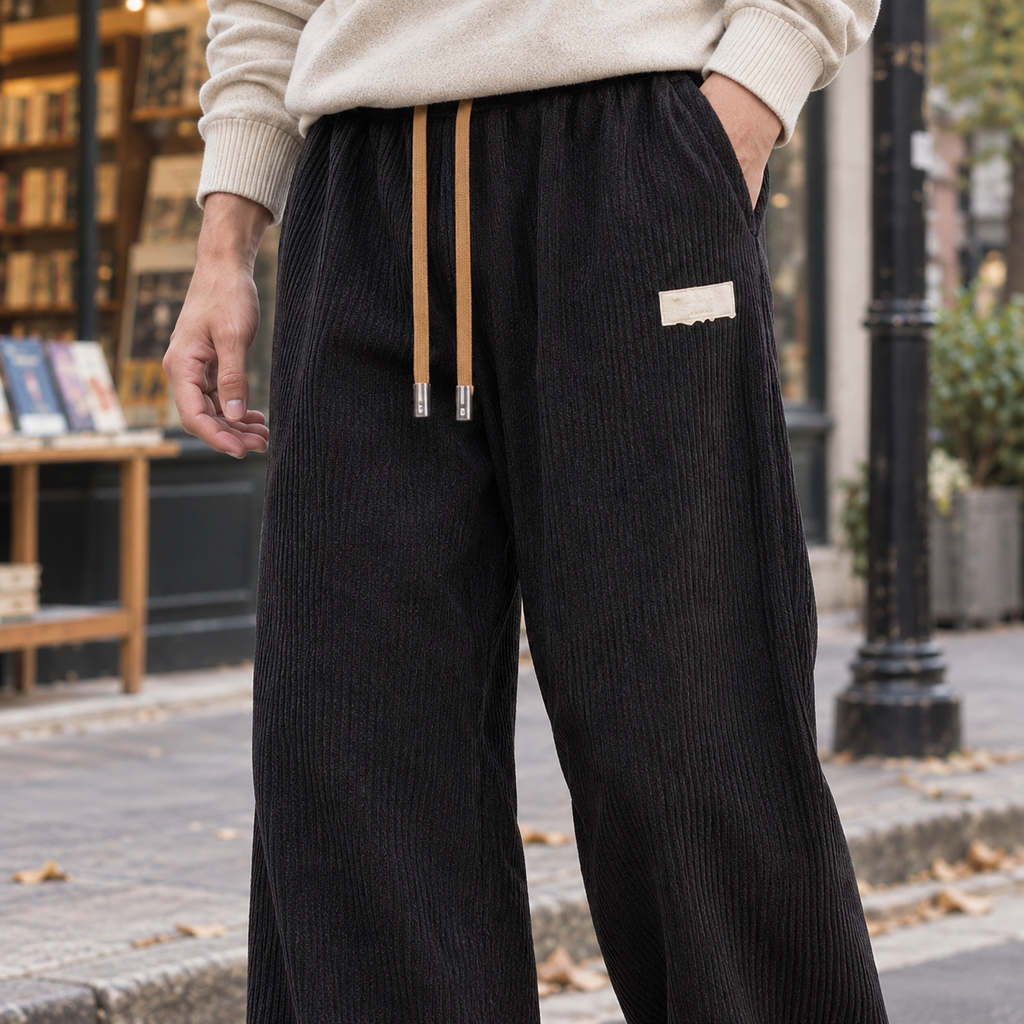 Men Corduroy Wide Leg Pants