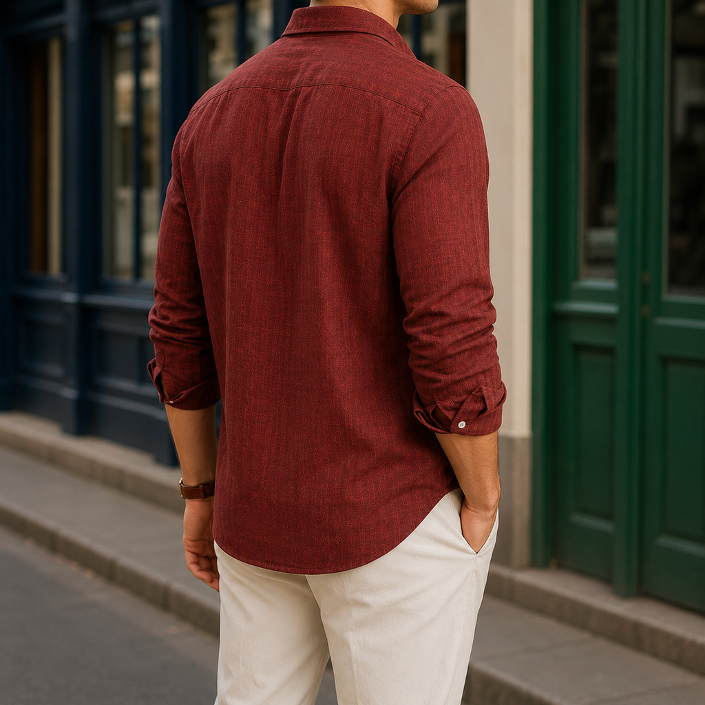 Men Linen Button Up Shirt