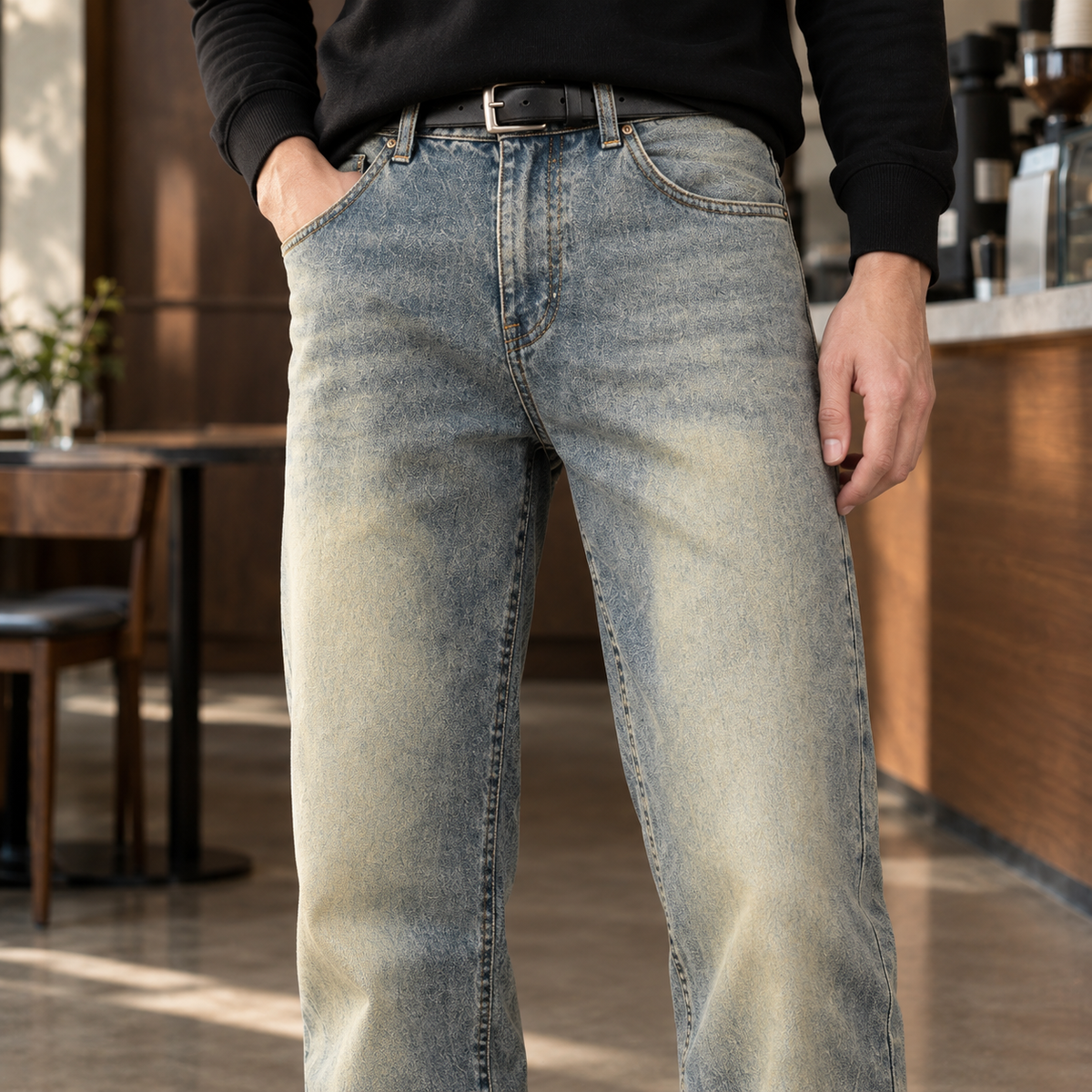 Men Slim Flared Jeans