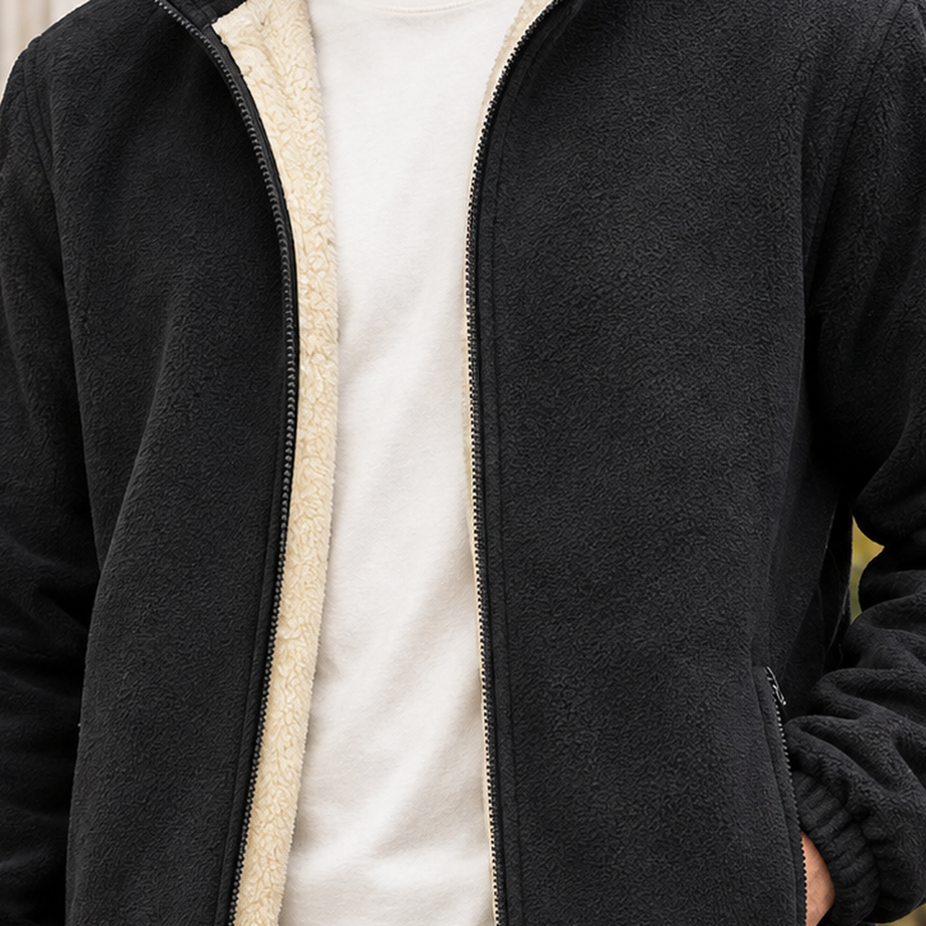 Men Soft Fleece Zip Jacket