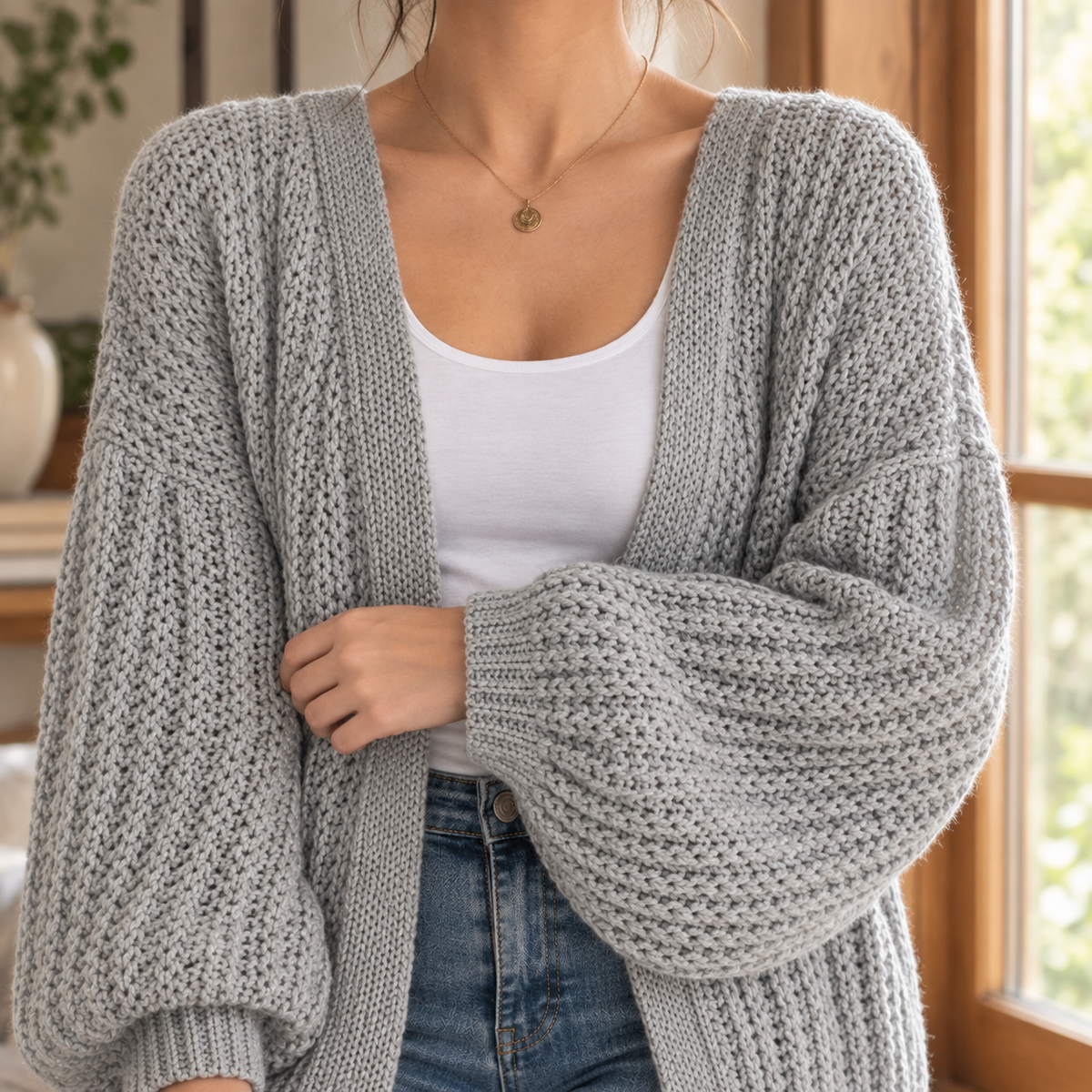 Women Chunky Knit Cardigan