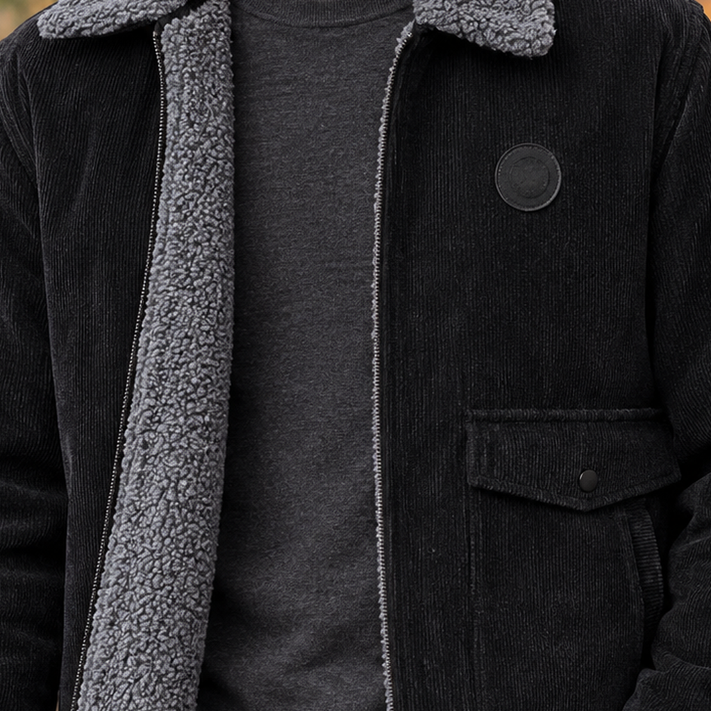 Men Fleece Lined Winter Jacket