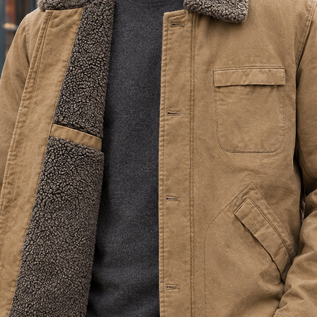 Men Lined Shirt Jacket