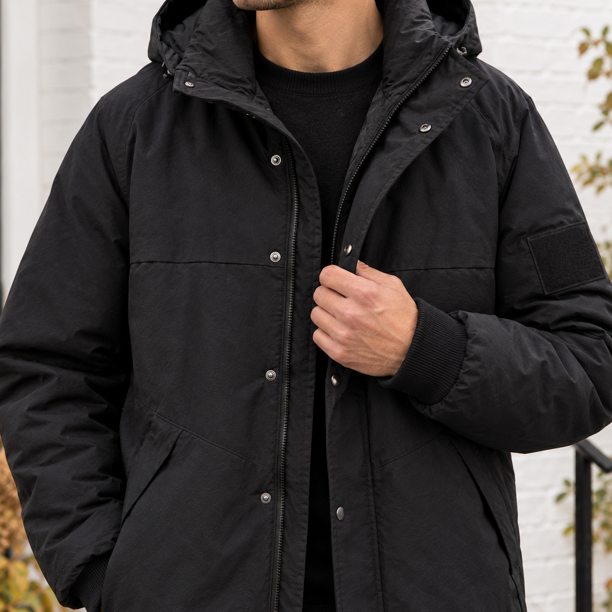 Men Longline Hooded Jacket