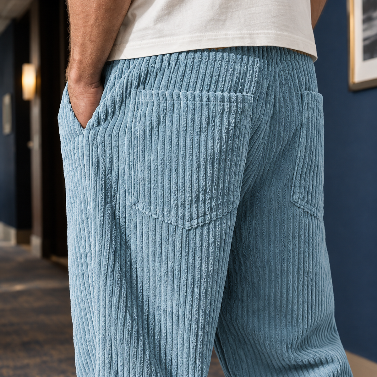 Men Corduroy Relaxed Pants