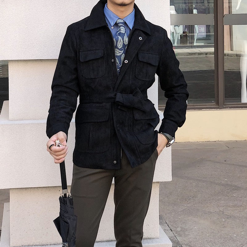 Men Belted Jacket