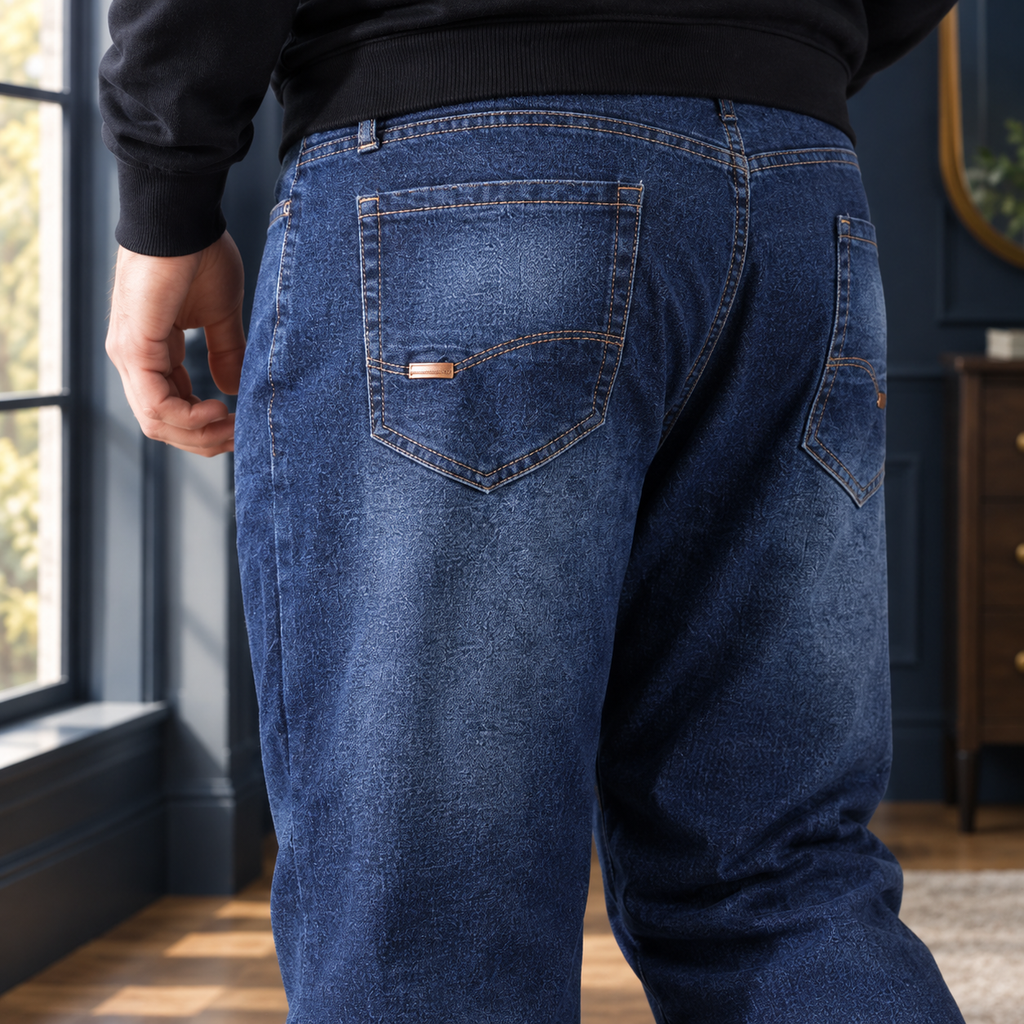 Men High Rise Relaxed Jeans