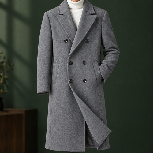 Men Double Breasted Overcoat